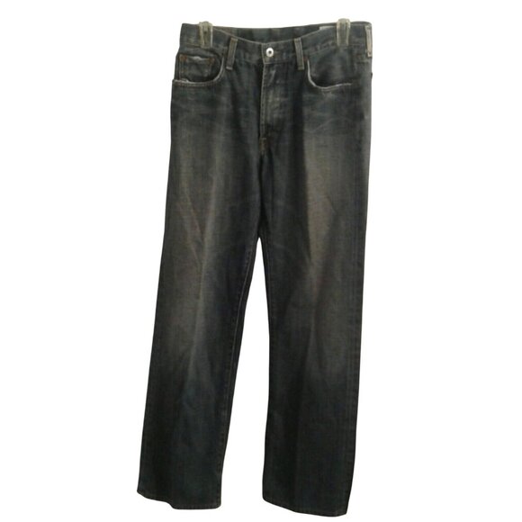 Lucky Brand Size 30 Jeans Mens Vintage Relaxed Fit Blue Denim Bootleg destroyed - Picture 1 of 8
